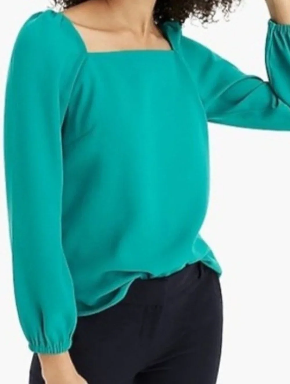 J.Crew 364 Square-Neck Long Sleeve Blouse Sz 8